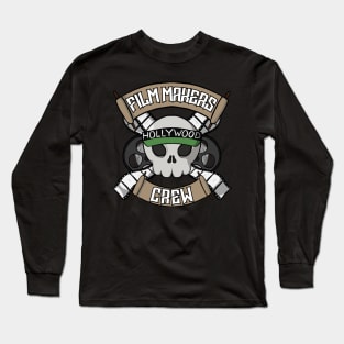 Film makers crew Jolly Roger pirate flag Long Sleeve T-Shirt